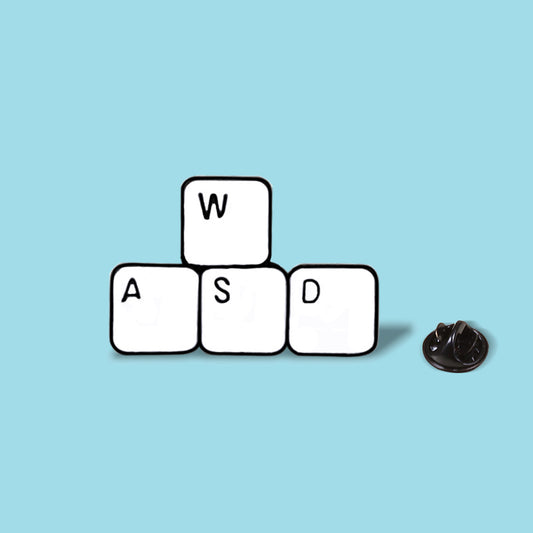 Japanese And Korean Cartoon Game Peripheral Brooch, Keyboard Adsw Button, Alloy Drip Brooch, Creative Mini Pin 1621132902655