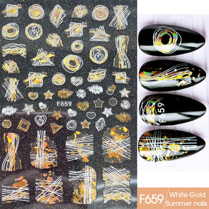Japanese Three-dimensional 5D Embossed Nail Stickers 1621142723743