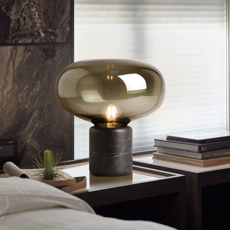 Modern Minimalist Marble Smoky Gray Living Room Bedroom Study Light Luxury Table Lamp 1621221991557