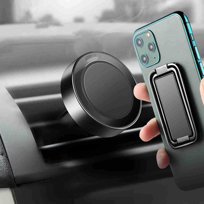 Mobile Phone Bracket Folding Ring Desktop Flat Retractable Magnetic Absorption Vehicle Metal Square Live Broadcasting Bracket - 图片 5