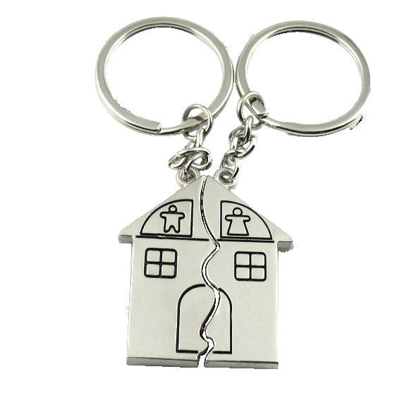 Cartoon Creative House Shape Couple Travel Commemorative Alloy Keychain 1621237229303 890cf941 358c 4796 a92b c16601da0925