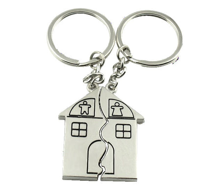 Cartoon Creative House Shape Couple Travel Commemorative Alloy Keychain 1621237229303 890cf941 358c 4796 a92b c16601da0925