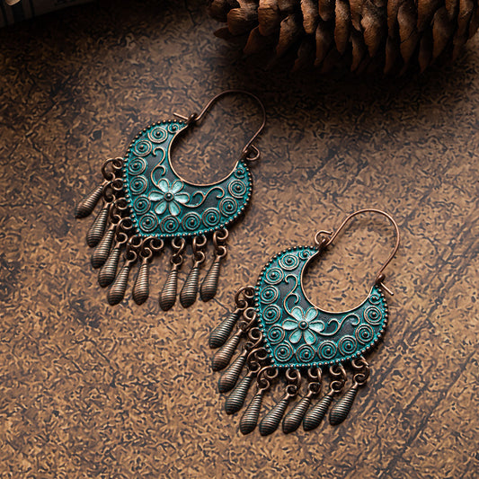 Bohemian Ethnic Style Retro Earrings Female Long Style Exaggerated Fashion Net Red Personality Earrings Earrings Earrings 162