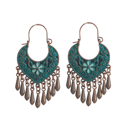 Bohemian Ethnic Style Retro Earrings Female Long Style Exaggerated Fashion Net Red Personality Earrings Earrings Earrings 162