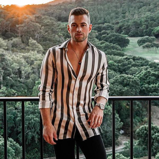 Striped Long-sleeved Casual Men's Shirt 1621259013717