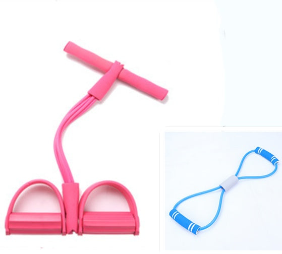 Natural Latex Foot Pedal Elastic Pull Rope with Handle Fitness Equipment Bodybuilding Expander 1621306547487