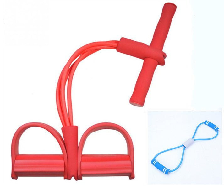 Natural Latex Foot Pedal Elastic Pull Rope with Handle Fitness Equipment Bodybuilding Expander 1621306547492