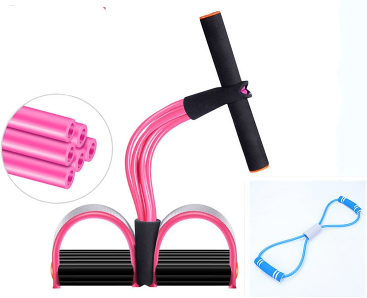 Natural Latex Foot Pedal Elastic Pull Rope with Handle Fitness Equipment Bodybuilding Expander 1621306547494
