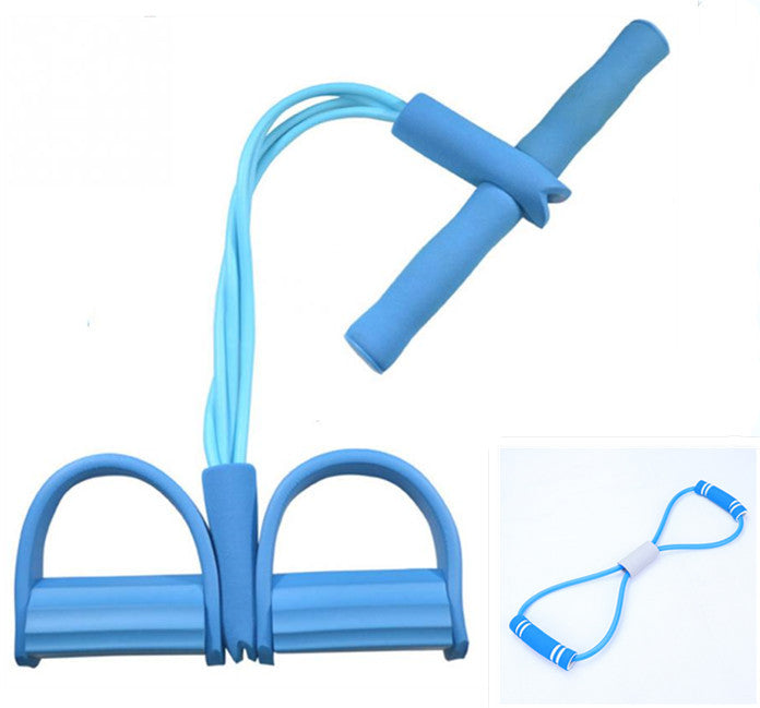 Natural Latex Foot Pedal Elastic Pull Rope with Handle Fitness Equipment Bodybuilding Expander 1621306547495