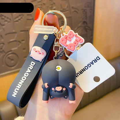 Cute Original Pig Chrysanthemum Keychain Trend Keychain 1621318924229