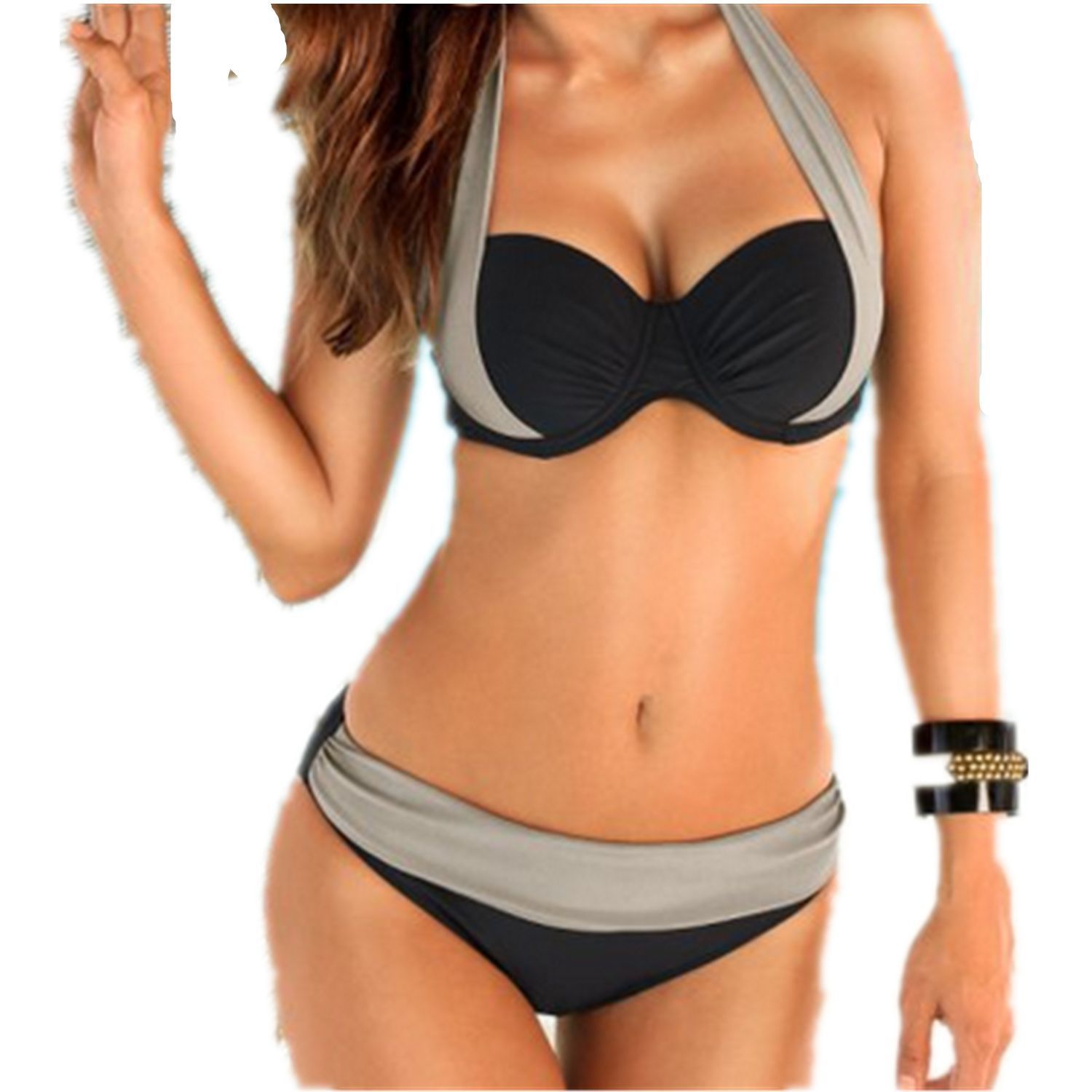 Europe And The United States New Sexy Bikini Swimwear High Waist Swimsuit Women Halter 1621488209108