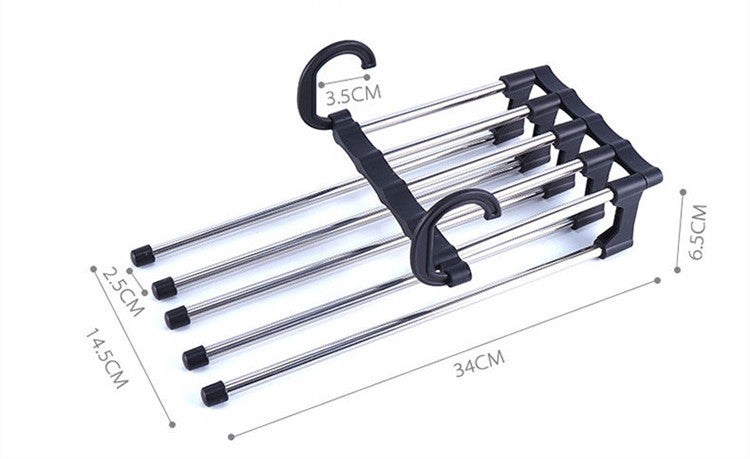Household Multifunctional Stainless Steel Hanger, Two Hanging Pants Rack 1621499631523
