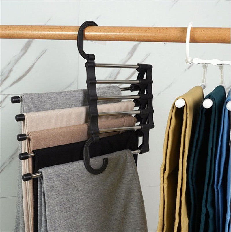 Household Multifunctional Stainless Steel Hanger, Two Hanging Pants Rack 1621499631526