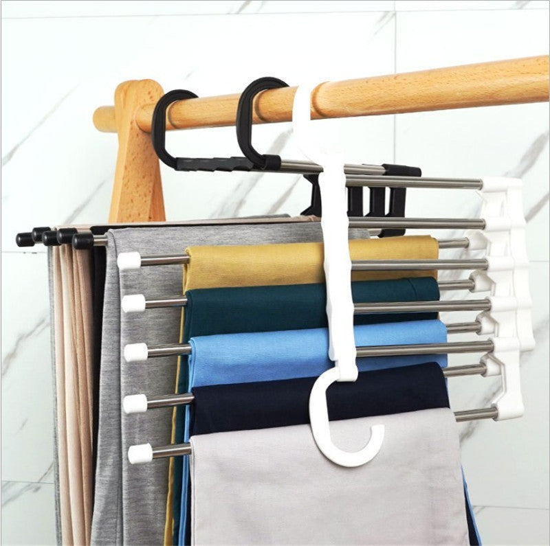 Household Multifunctional Stainless Steel Hanger, Two Hanging Pants Rack 1621499631528