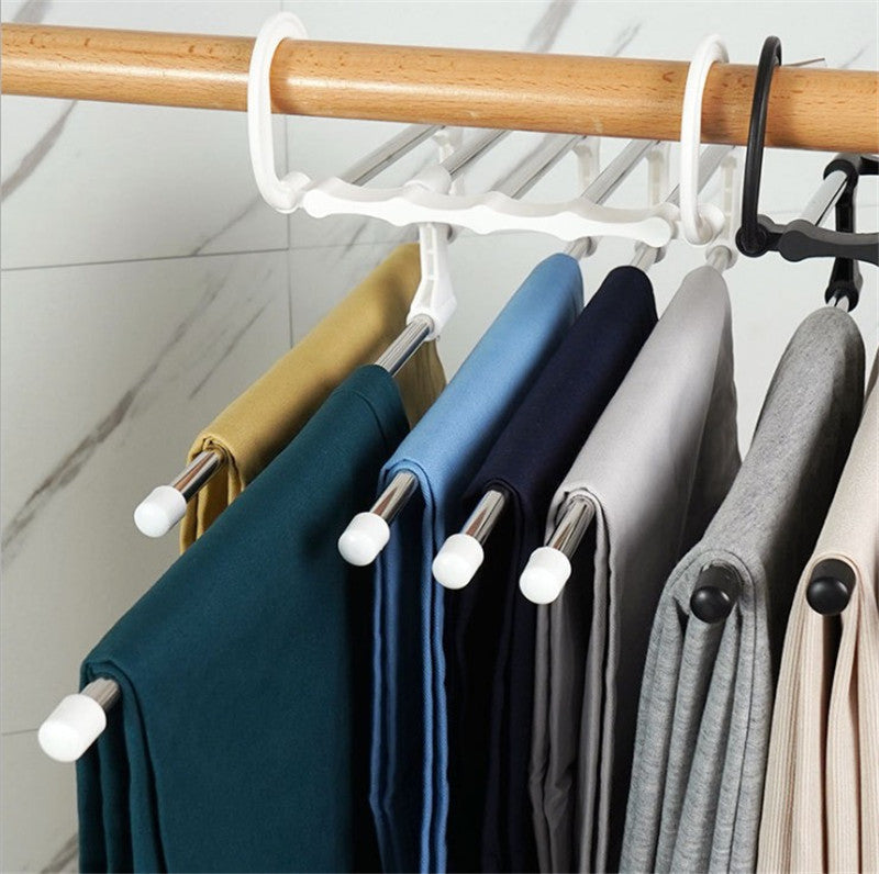 Household Multifunctional Stainless Steel Hanger, Two Hanging Pants Rack 1621499631529