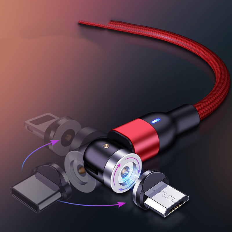 Magnetic Data Cable 540 Degree 180 Degree Rotating Charging Cable Blind Suction Three-in-one Bent Magnetic Cable - 图片 3