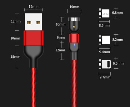 Magnetic Data Cable 540 Degree 180 Degree Rotating Charging Cable Blind Suction Three-in-one Bent Magnetic Cable - 图片 4