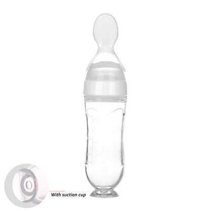 Safe Newborn Baby Feeding Bottle Toddler Silicone Squeeze Feeding Spoon Milk Bottle Baby Training Feeder Food Supplement 1621