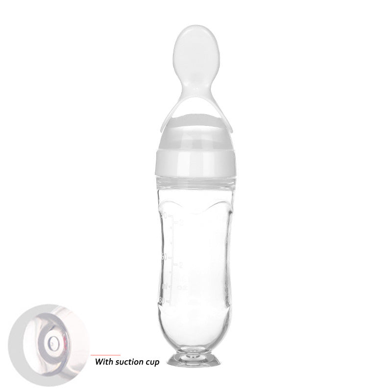 Safe Newborn Baby Feeding Bottle Toddler Silicone Squeeze Feeding Spoon Milk Bottle Baby Training Feeder Food Supplement 1621