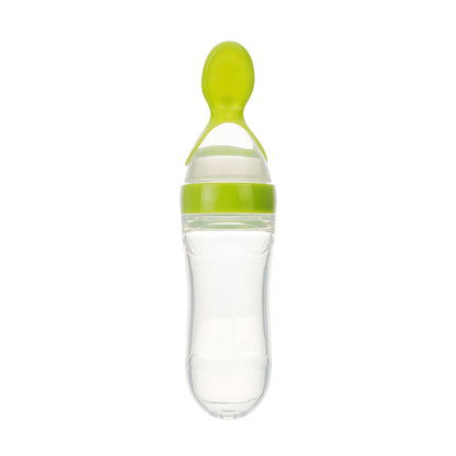 Safe Newborn Baby Feeding Bottle Toddler Silicone Squeeze Feeding Spoon Milk Bottle Baby Training Feeder Food Supplement 1621