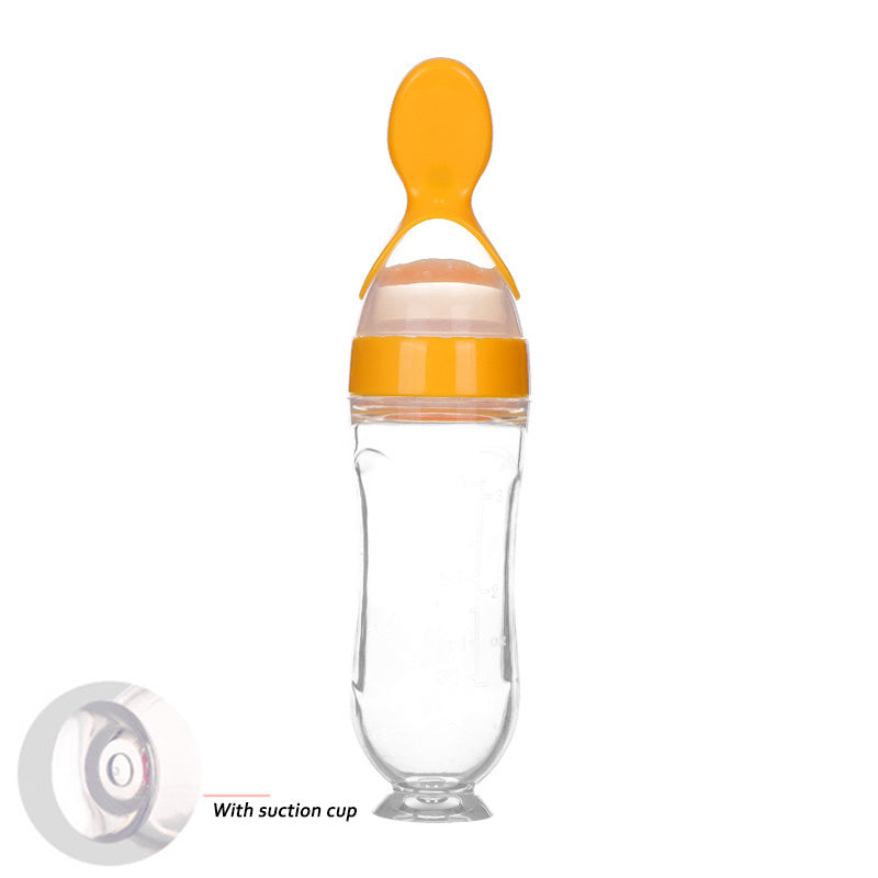 Safe Newborn Baby Feeding Bottle Toddler Silicone Squeeze Feeding Spoon Milk Bottle Baby Training Feeder Food Supplement 1621