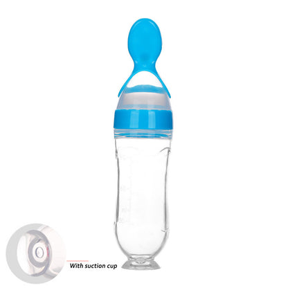 Safe Newborn Baby Feeding Bottle Toddler Silicone Squeeze Feeding Spoon Milk Bottle Baby Training Feeder Food Supplement 1621