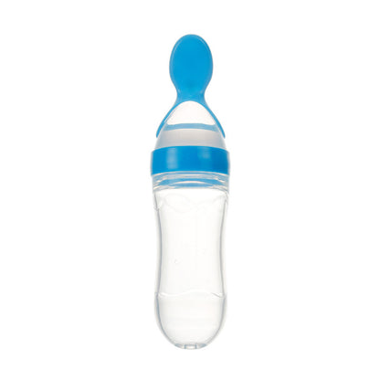 Safe Newborn Baby Feeding Bottle Toddler Silicone Squeeze Feeding Spoon Milk Bottle Baby Training Feeder Food Supplement 1621