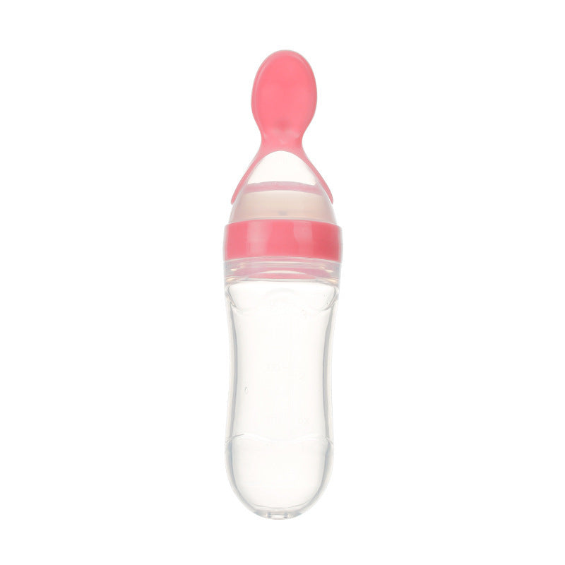 Safe Newborn Baby Feeding Bottle Toddler Silicone Squeeze Feeding Spoon Milk Bottle Baby Training Feeder Food Supplement 1621