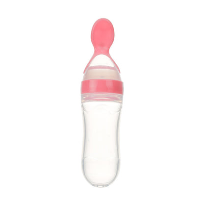 Safe Newborn Baby Feeding Bottle Toddler Silicone Squeeze Feeding Spoon Milk Bottle Baby Training Feeder Food Supplement 1621
