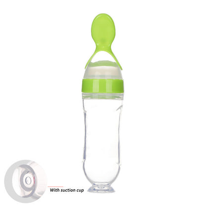 Safe Newborn Baby Feeding Bottle Toddler Silicone Squeeze Feeding Spoon Milk Bottle Baby Training Feeder Food Supplement 1621