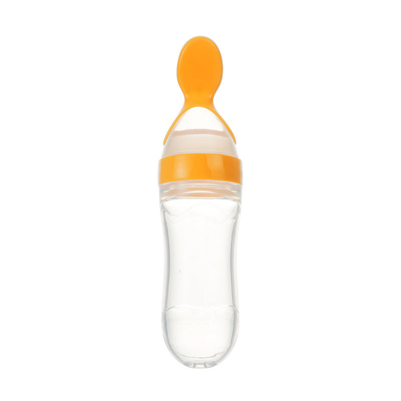Safe Newborn Baby Feeding Bottle Toddler Silicone Squeeze Feeding Spoon Milk Bottle Baby Training Feeder Food Supplement 1621