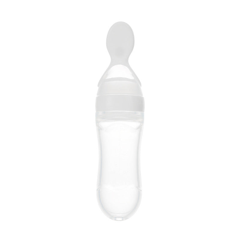 Safe Newborn Baby Feeding Bottle Toddler Silicone Squeeze Feeding Spoon Milk Bottle Baby Training Feeder Food Supplement 1621