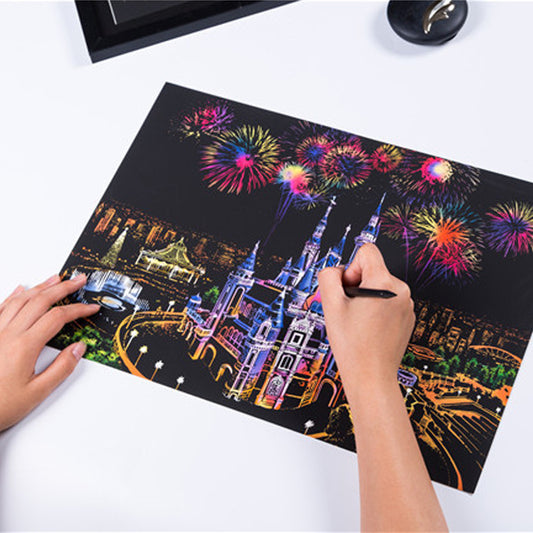 Creative City Night Scene Scratch Painting 1621911275343