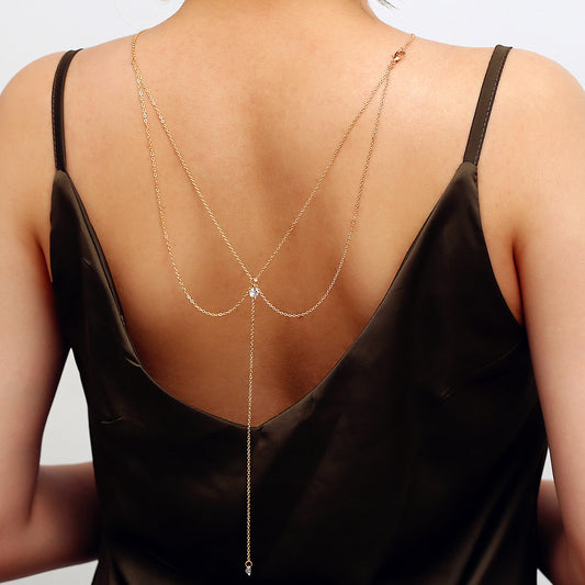 Fashion New Necklace Back Chain Simple Sexy Tassel Body Chain Street Necklace 1621927745530