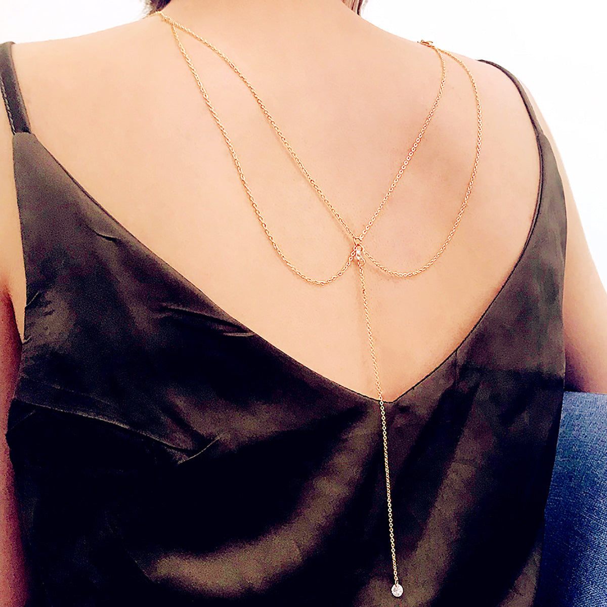 Fashion New Necklace Back Chain Simple Sexy Tassel Body Chain Street Necklace 1621927745531