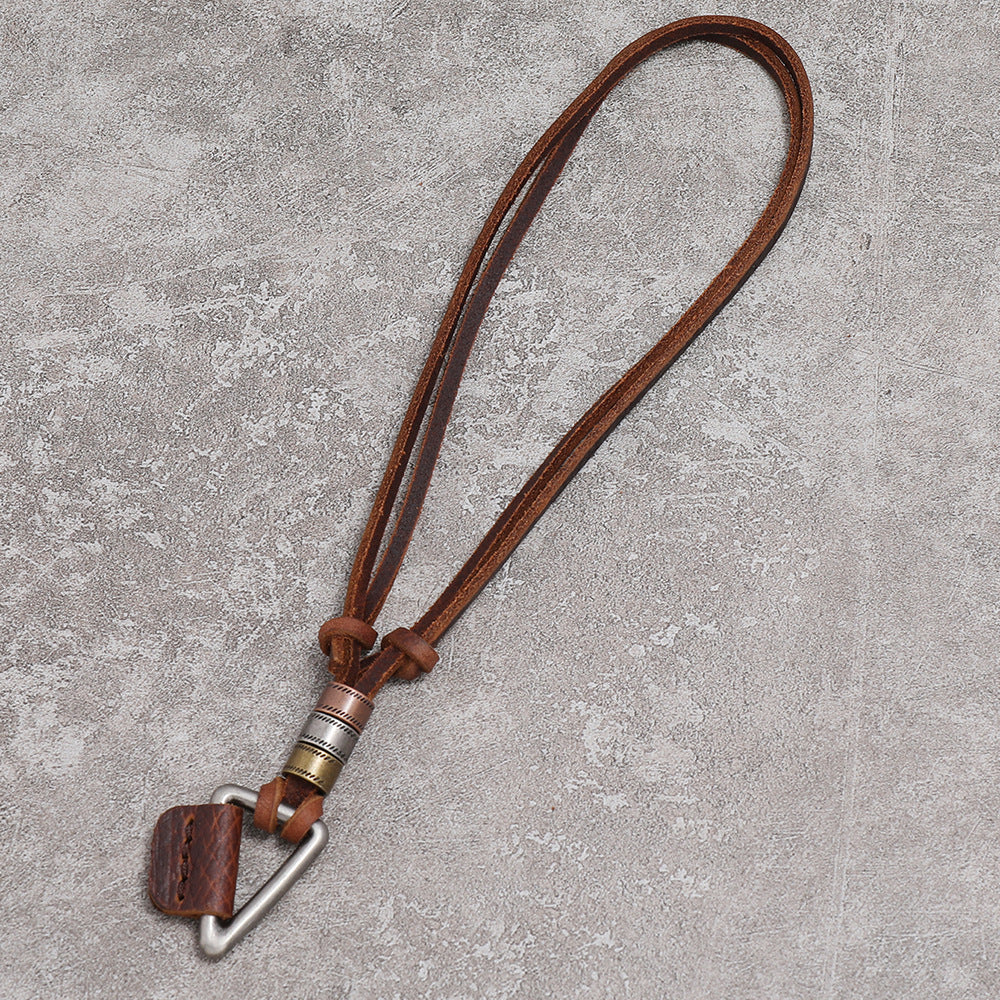 Hip Hop Retro Leather Necklace European And American Style Brown Trendy Men's Collar Necklace 1621931807016