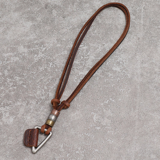 Hip Hop Retro Leather Necklace European And American Style Brown Trendy Men's Collar Necklace 1621931807016