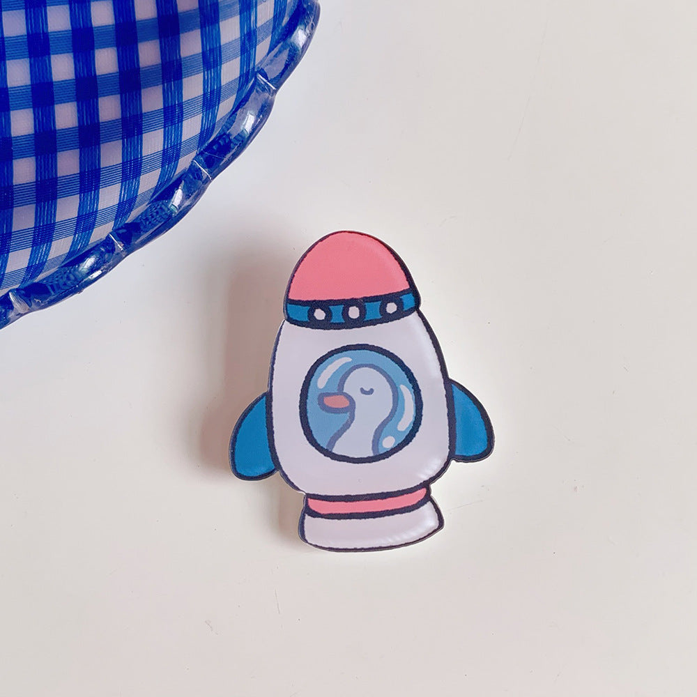 Creative Cartoon Acrylic Brooch Girl Accessories Clothes Bag Pendant 1621934863944