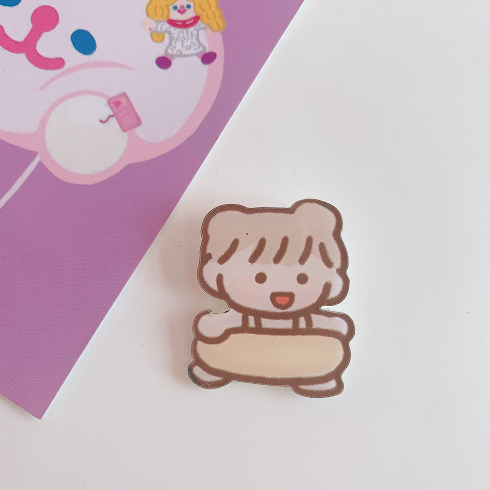 Creative Cartoon Acrylic Brooch Girl Accessories Clothes Bag Pendant 1621934898045