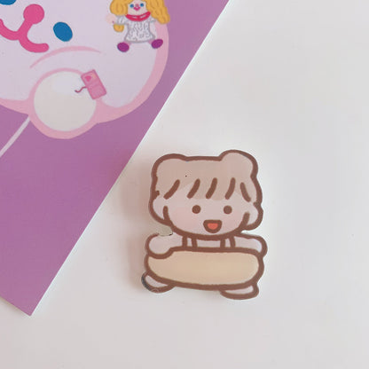 Creative Cartoon Acrylic Brooch Girl Accessories Clothes Bag Pendant 1621934898045