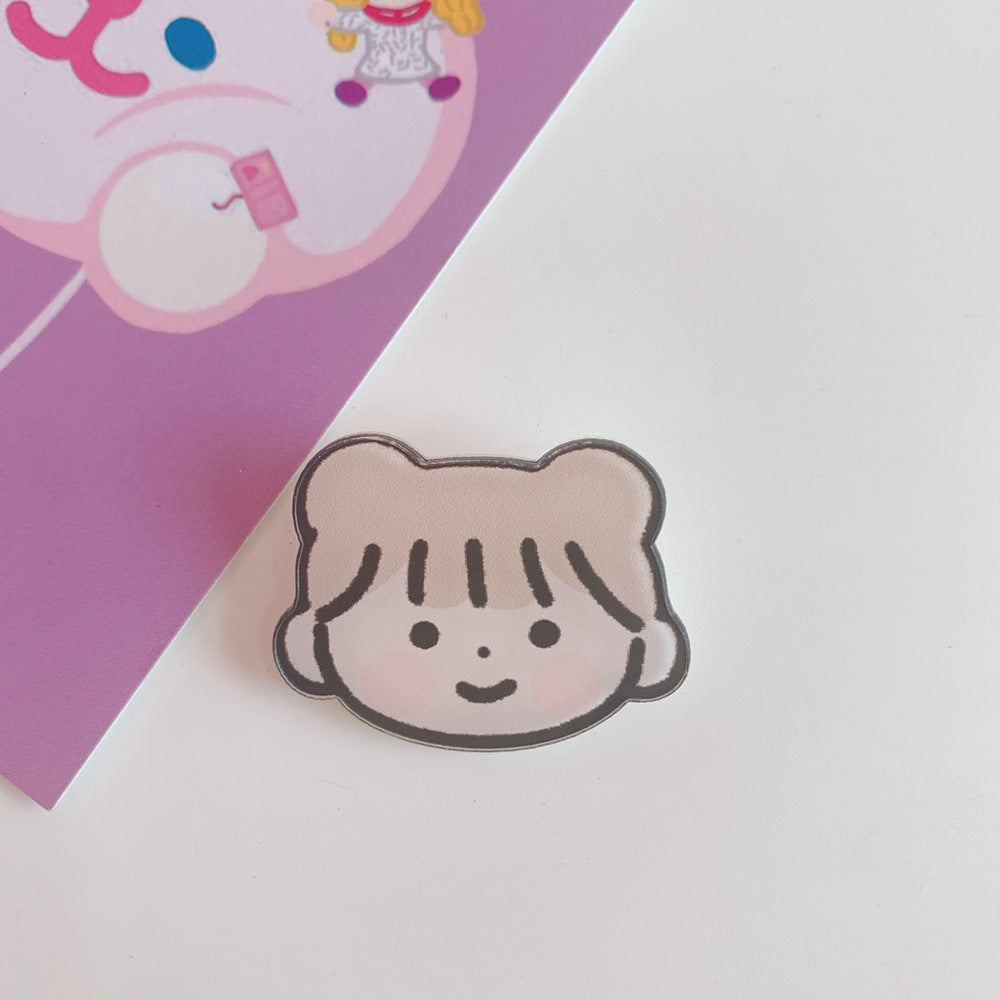 Creative Cartoon Acrylic Brooch Girl Accessories Clothes Bag Pendant 1621934898046