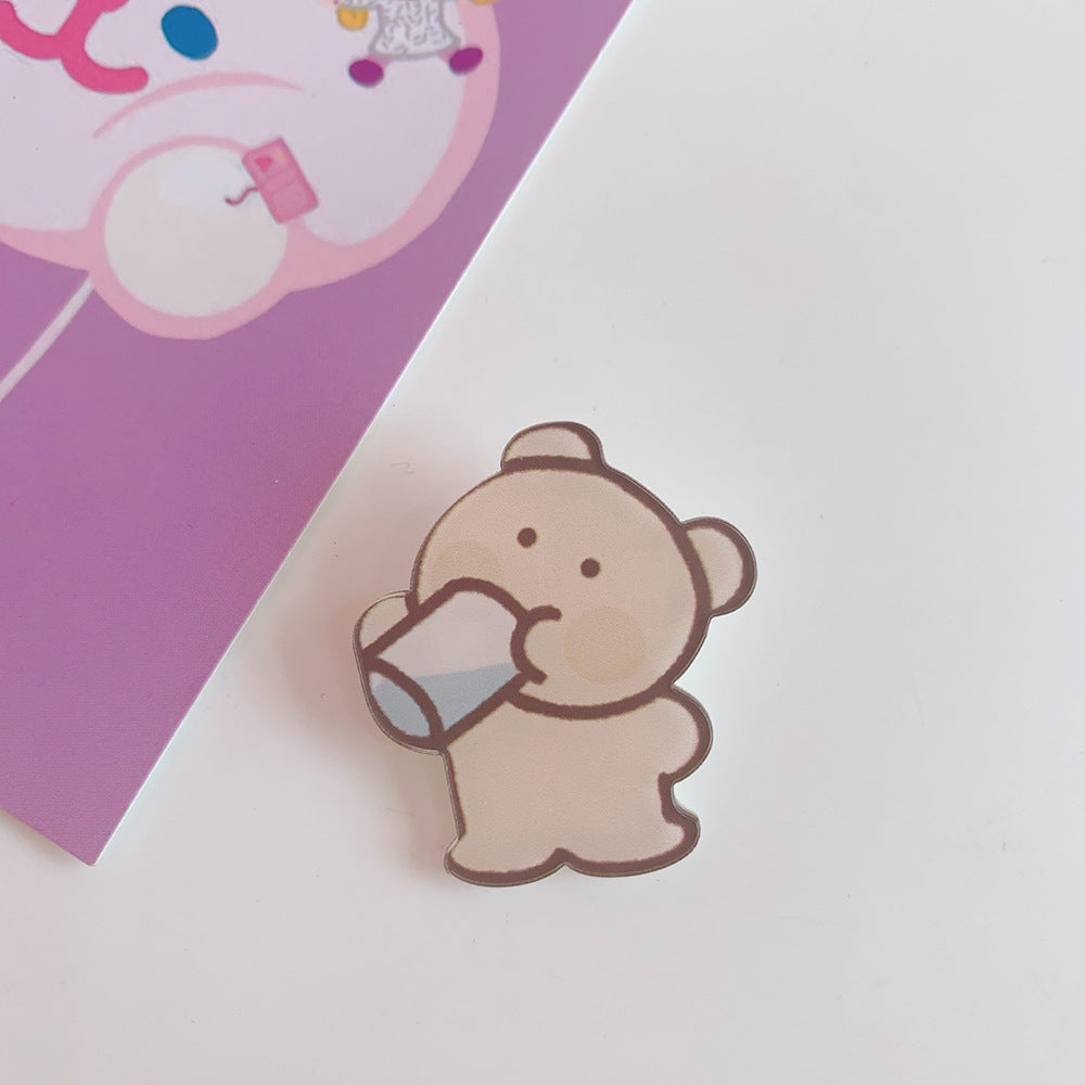 Creative Cartoon Acrylic Brooch Girl Accessories Clothes Bag Pendant 1621934898047