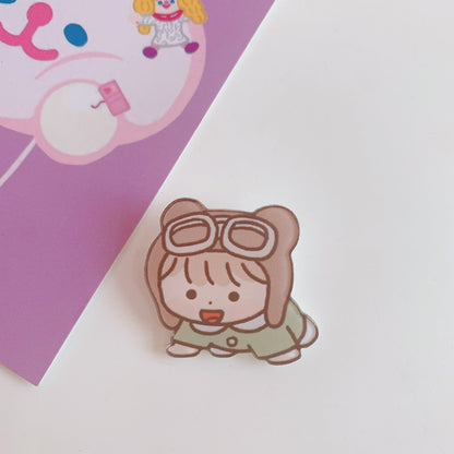 Creative Cartoon Acrylic Brooch Girl Accessories Clothes Bag Pendant 1621934898339