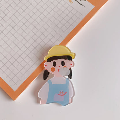 Creative Cartoon Acrylic Brooch Girl Accessories Clothes Bag Pendant 1621934949653