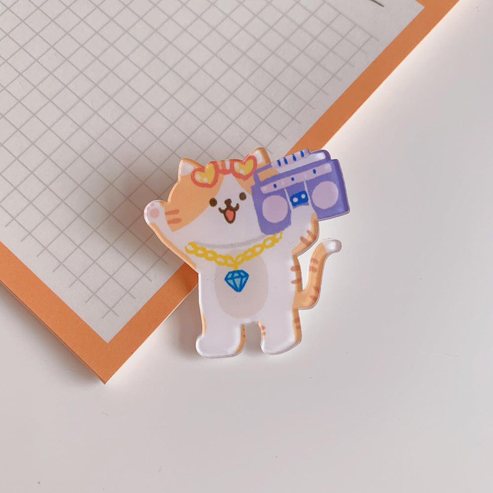 Creative Cartoon Acrylic Brooch Girl Accessories Clothes Bag Pendant 1621934958662