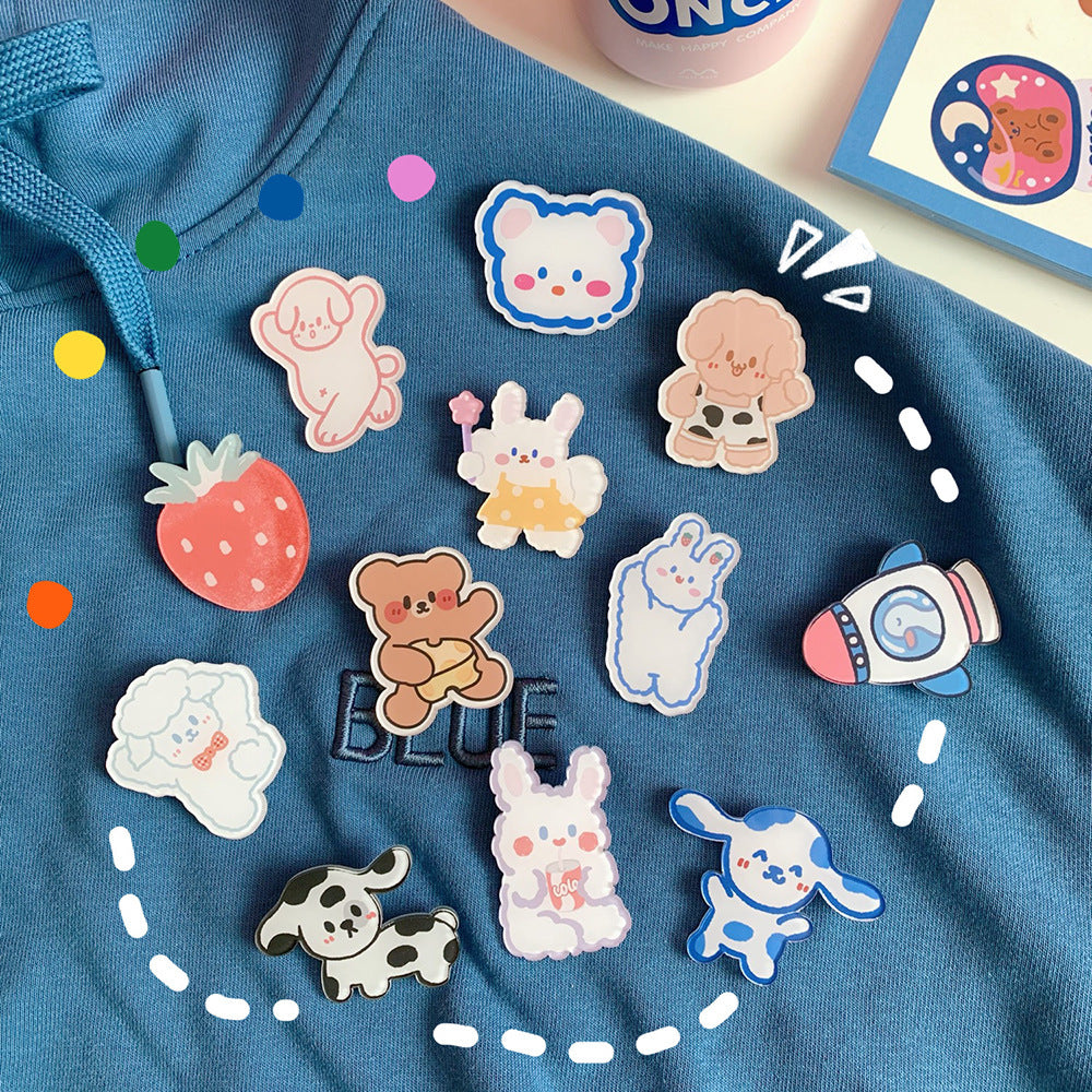 Creative Cartoon Acrylic Brooch Girl Accessories Clothes Bag Pendant 1621935026392