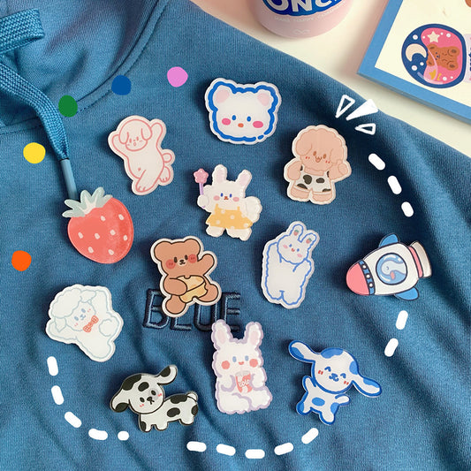 Creative Cartoon Acrylic Brooch Girl Accessories Clothes Bag Pendant 1621935026392