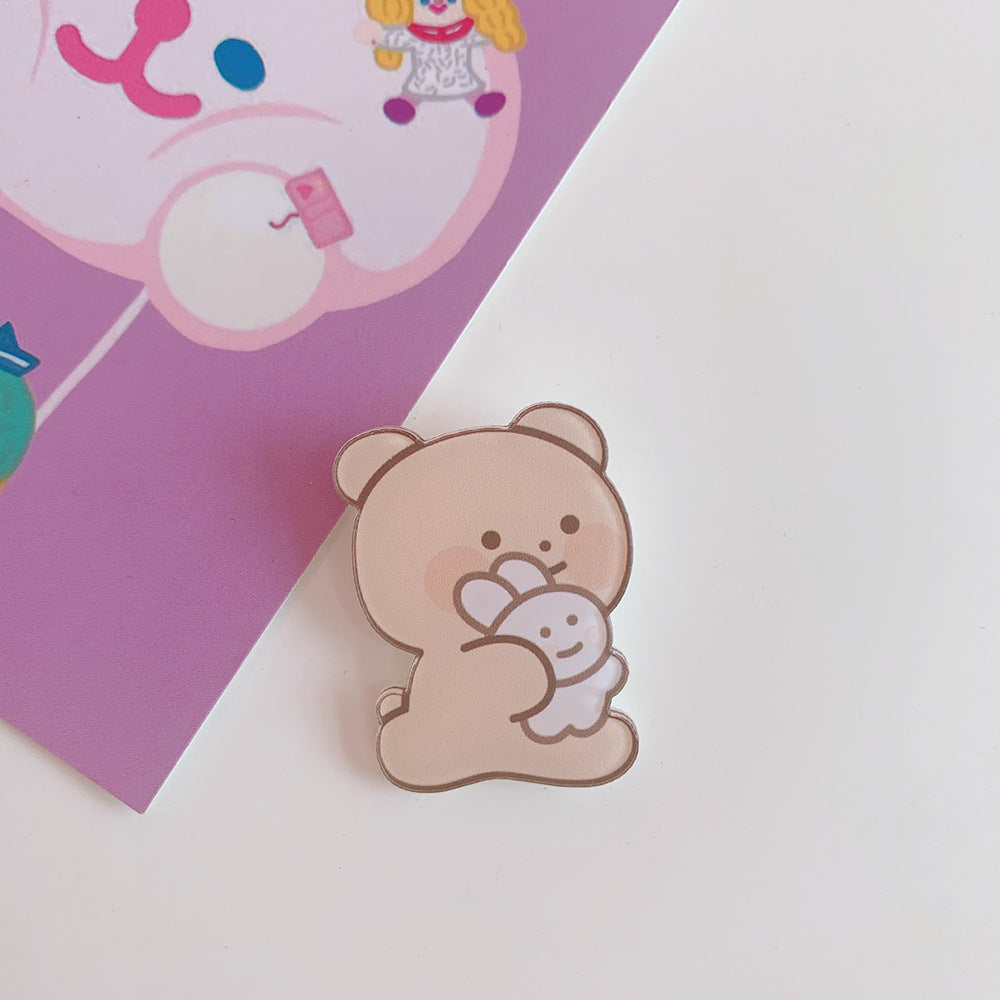Creative Cartoon Acrylic Brooch Girl Accessories Clothes Bag Pendant 1621935369948