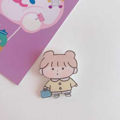 Creative Cartoon Acrylic Brooch Girl Accessories Clothes Bag Pendant 1621935406197
