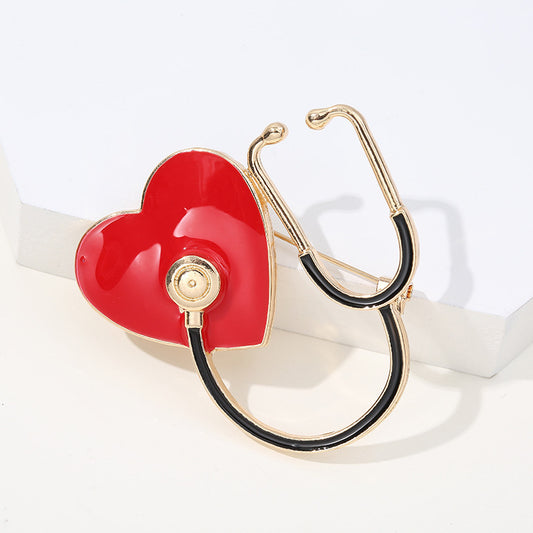 Stethoscope Brooches Gold Pin Romantic Jewelry Party Lapel Pins Metal 1621993070784